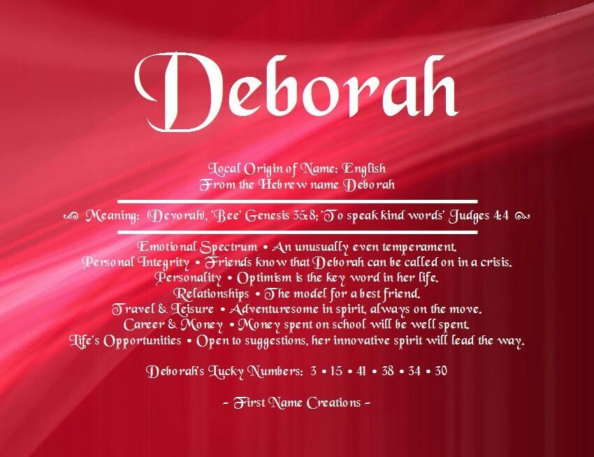 Bible Meaning Name Deborah