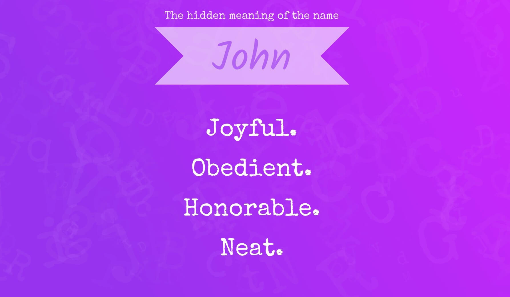 The Hidden Meaning of the Name John