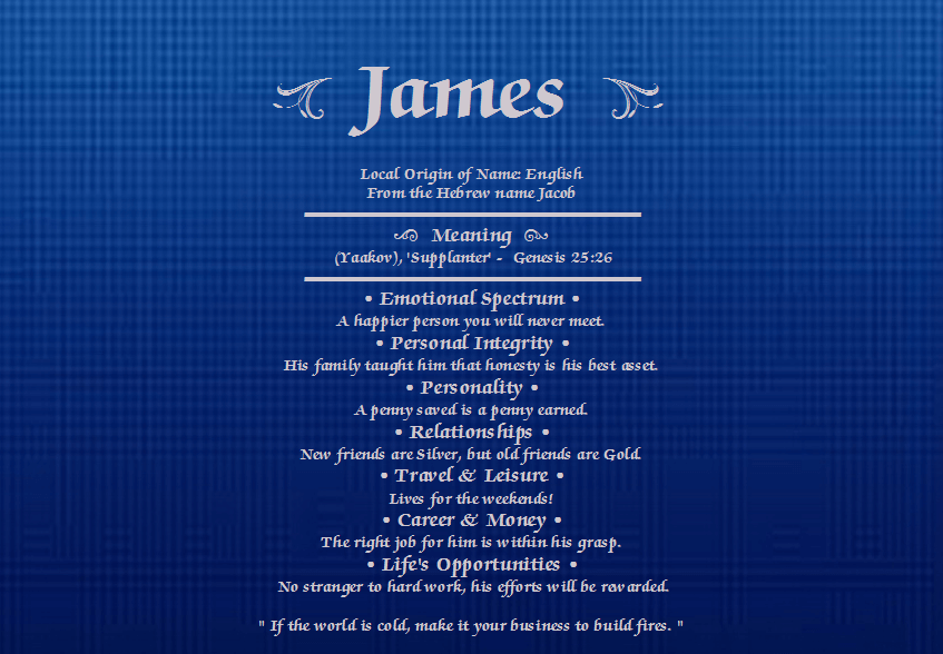 Meaning Names of James
