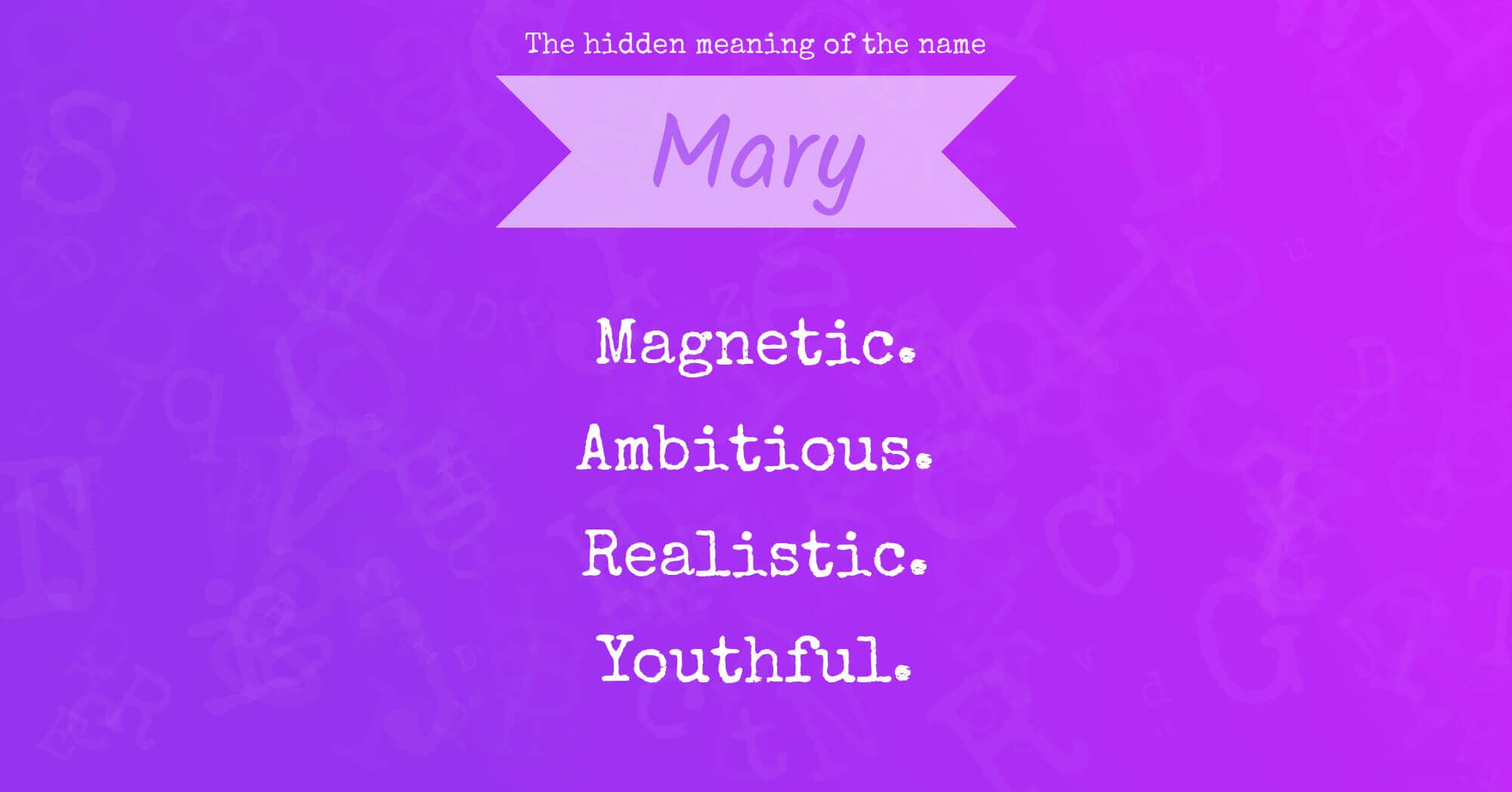 The Hidden Meaning of The Name Mary