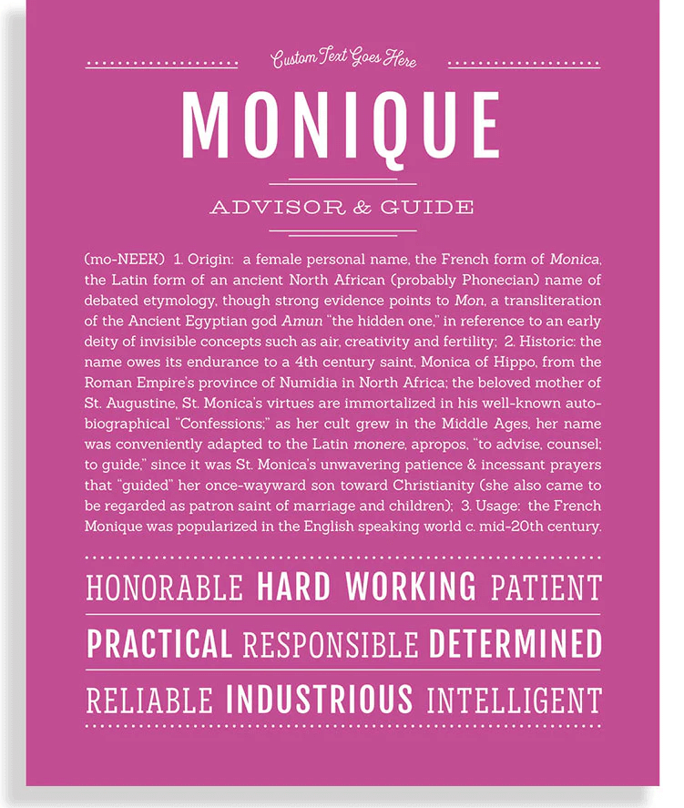 Spiritual Meaning Of The Name Monique
