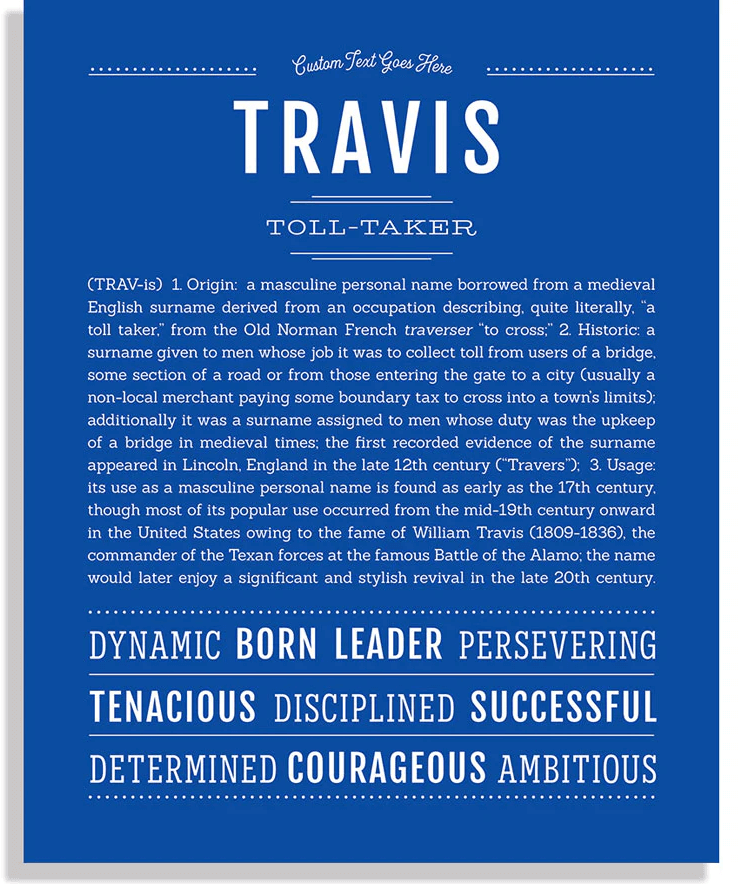 Spiritual Meaning Of The Name Travis